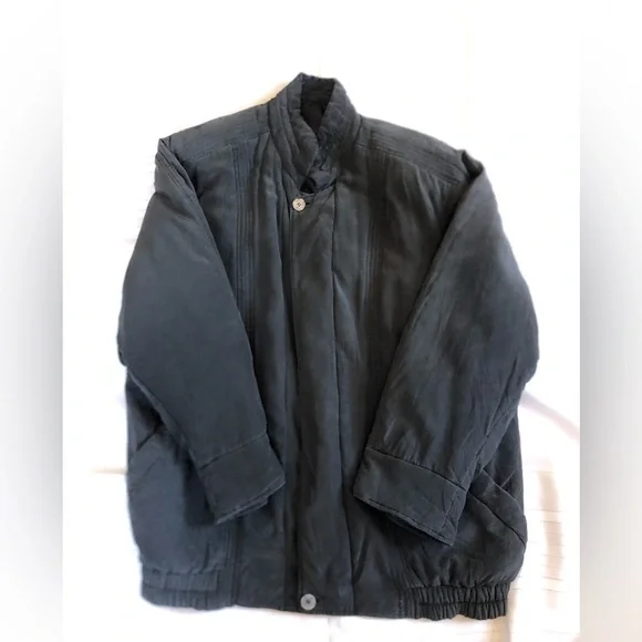 Vtg Oversized Silk Bomber Jacket - Picture 8 of 16